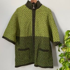 Aran crafts knit cardigan. 100% wool .